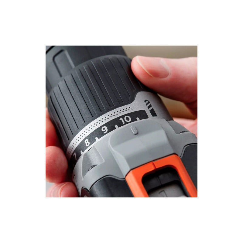 Taladro Percutor Atornillador Inalámbrico De 10mm Black+decker Bcd704c1 + 1 Batería De 1.5ah + Accesorio Con Caja De Cartón Naranja
