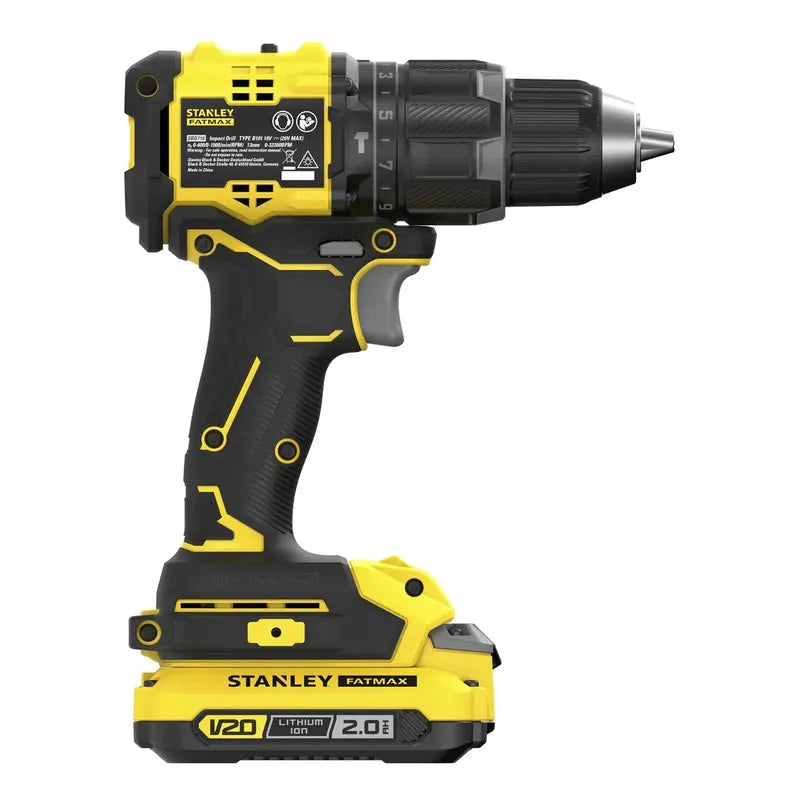 Kit Taladro Percutor 1/2 20v + Acces Stanley Sbd716d2t-b2 Amarillo