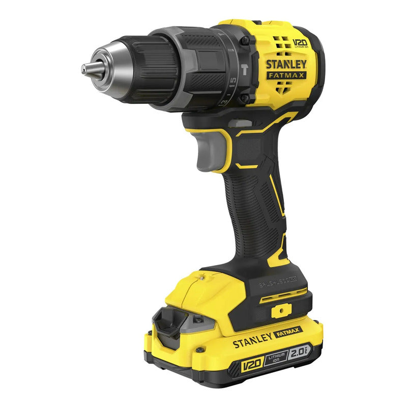Kit Taladro Percutor 1/2 20v + Acces Stanley Sbd716d2t-b2 Amarillo
