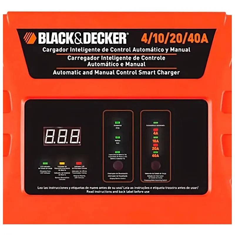 Cargador De Batería Inteligente Para Autos Cuarenta Amperios Modelo Bc40 Black Decker