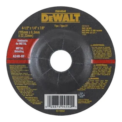 Disco Desbaste Dewalt Dw44608 180mmx6,3mm Caja Cerrada 25uni Negro