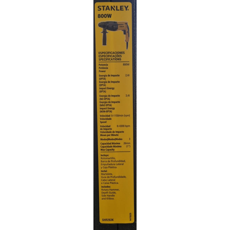 Rotomartillo Electroneumático Stanley Shr263k - Amarillo/negro - 50 Hz/60 Hz