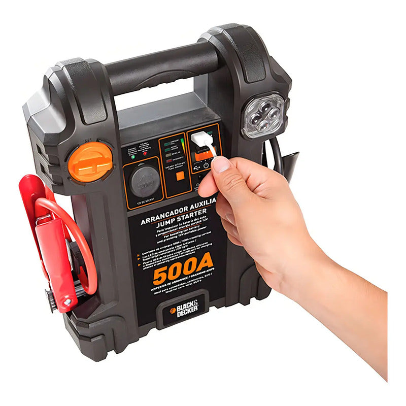 Arrancador 500 Amp 12v Black Decker Usb Linterna Js500 Auto