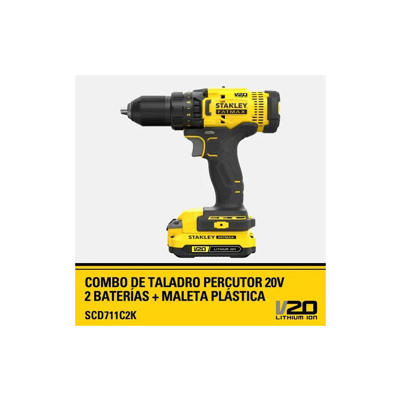 Stanley Taladro Percutor 20v (18v N - 20v M) Kit Scd711c2k Amarillo 50 Hz