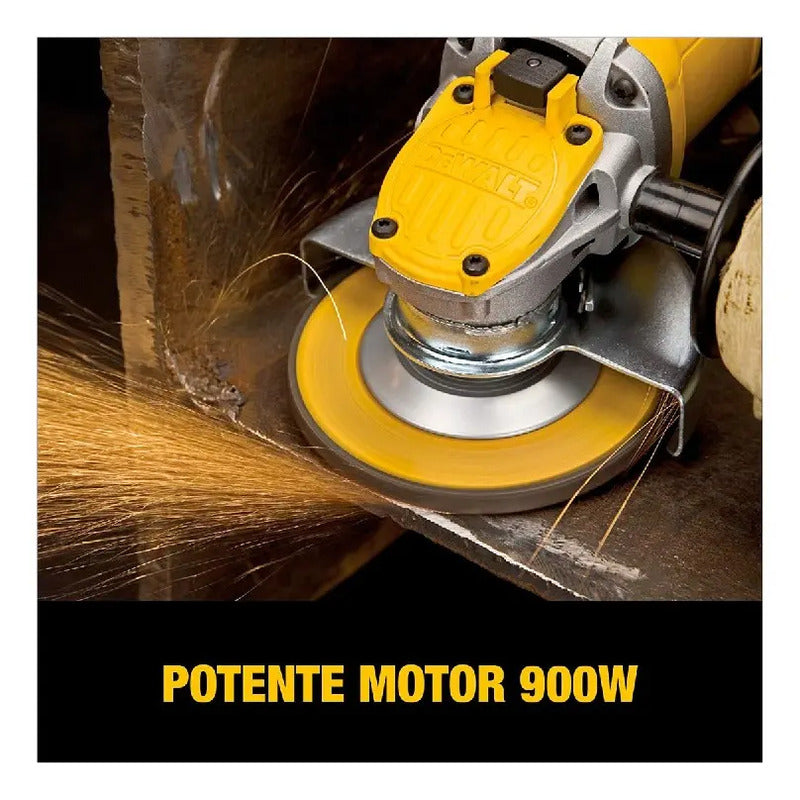 Miniamoladora Angular Dewalt Esmerilhadeira Angular Dwe4120 Dwe4120 De 50 hz/60 hz Color Amarillo 900 w 220 v + Accesorio