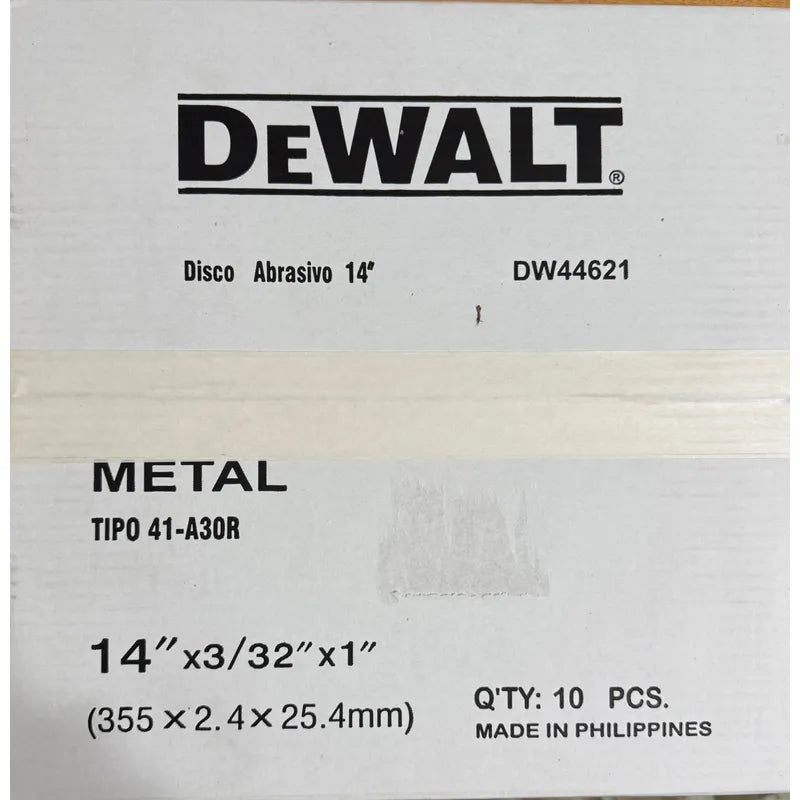 Disco Sensitiva 355 X 2,5 Ultrafino Dewalt Dw44621 X 10 Uni Negro