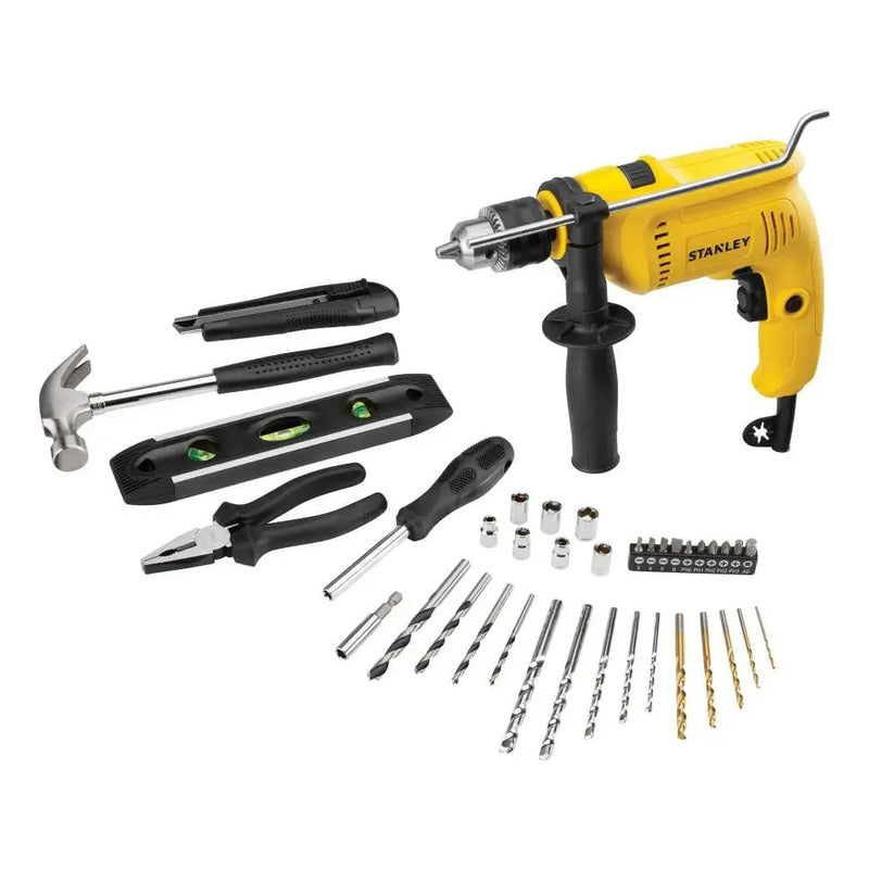 Taladro Stanley Percutor 600w + 37 Accesorios Sdh600ka Amarillo