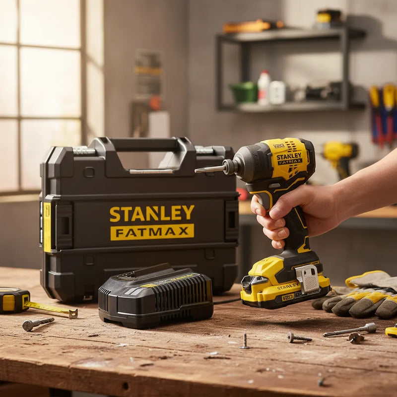 Kit Atornillador De Impacto 20v Fatmax Stanley Sbi811d2t Amarillo
