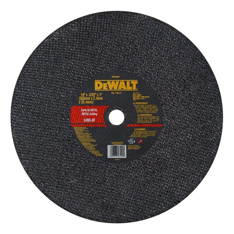 Disco Sensitiva 355 X 2,5 Ultrafino Dewalt Dw44621 X 10 Uni Negro