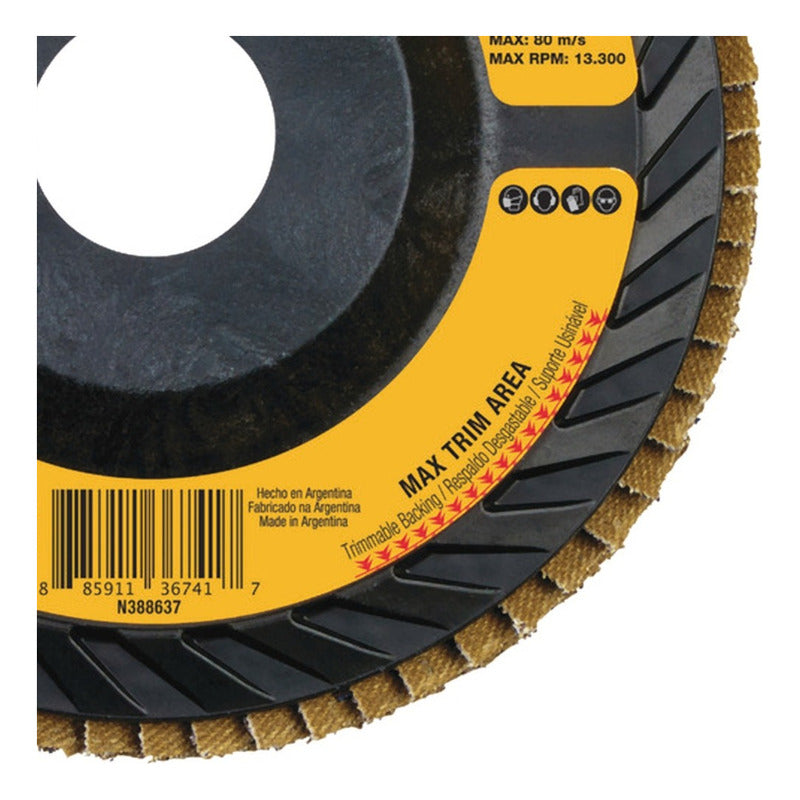 Disco Flap Grano 60 Dewalt Zirconio Dw8308p Amarillo