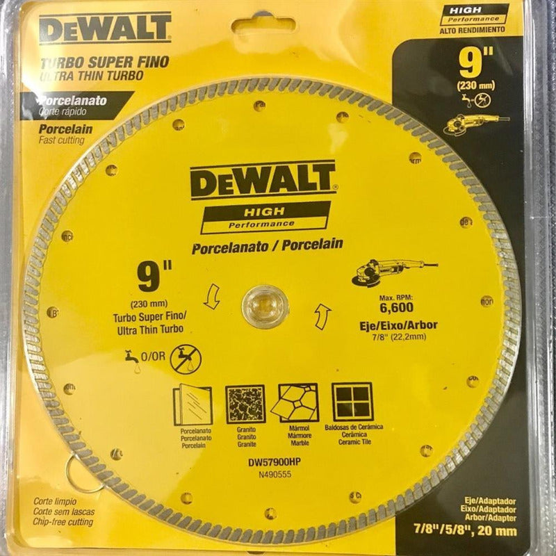 Disco Diamantado Dewalt Para Porcelanato 230mm 9 Dw57900hp Amarillo