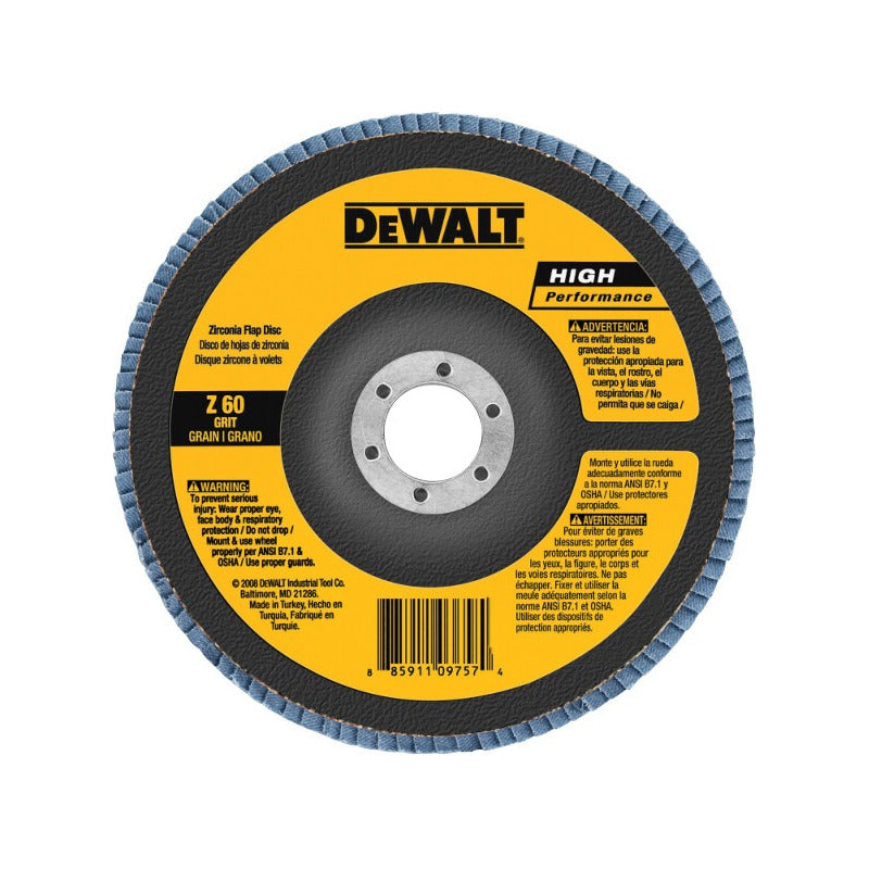 Dewalt Disco Flap Zicornio, Fibra De 180mm, 60 Granos X 10u Amarillo