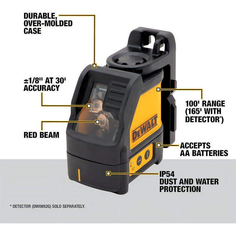 Nivel Láser Autonivelante Líneas Cruzadas 30m Dewalt Dw088k