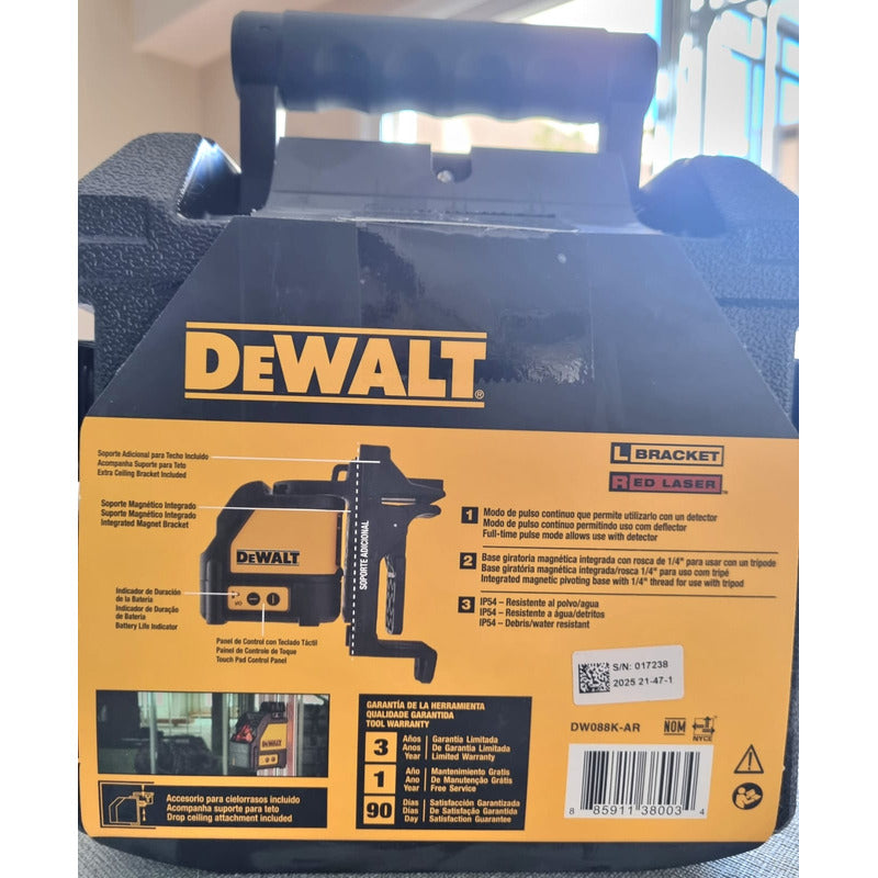 Nivel Láser Autonivelante Líneas Cruzadas 30m Dewalt Dw088k