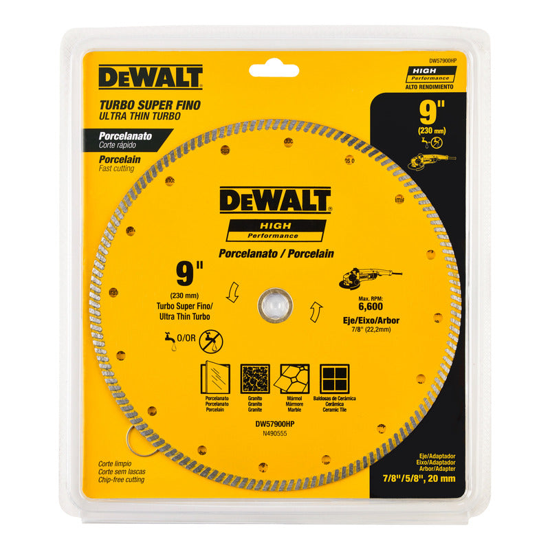 Disco Diamantado Dewalt Para Porcelanato 230mm 9  Dw57900hp Amarillo