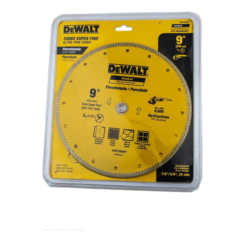 Disco Diamantado Dewalt Para Porcelanato 230mm 9 Dw57900hp Amarillo