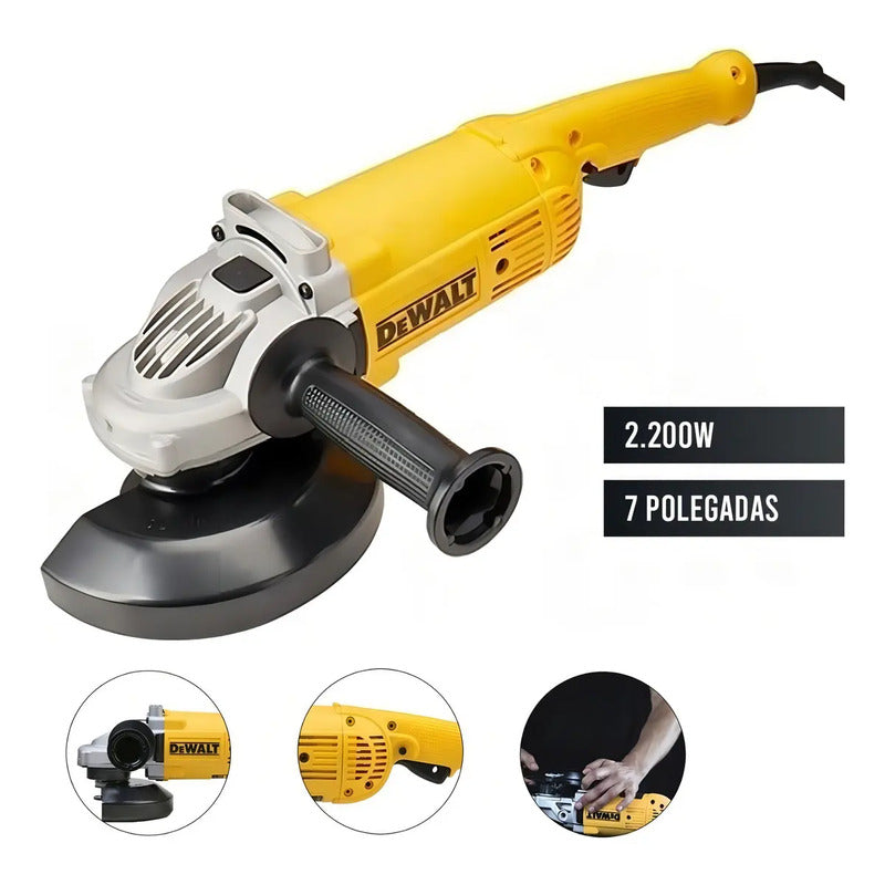 Amoladora Dewalt180mm 2200w Dwe491 Super Pitbull Amarillo 50 Hz