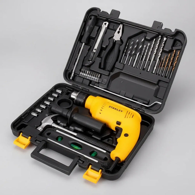 Taladro Stanley Percutor 600w + 37 Accesorios Sdh600ka Amarillo