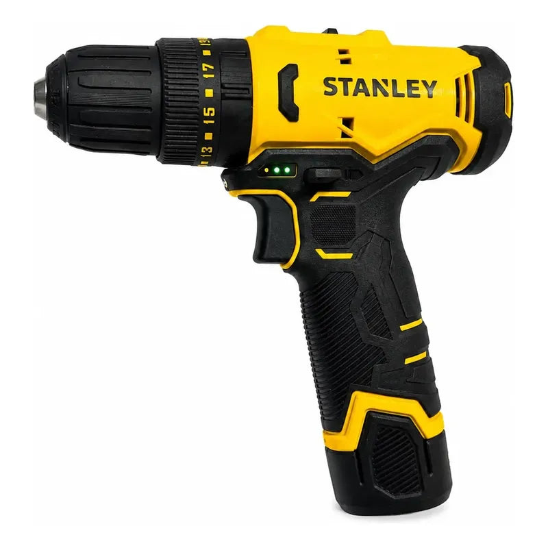 Taladro Percutor Atornillador Stanley + Accesorios + Maletin Amarillo 50