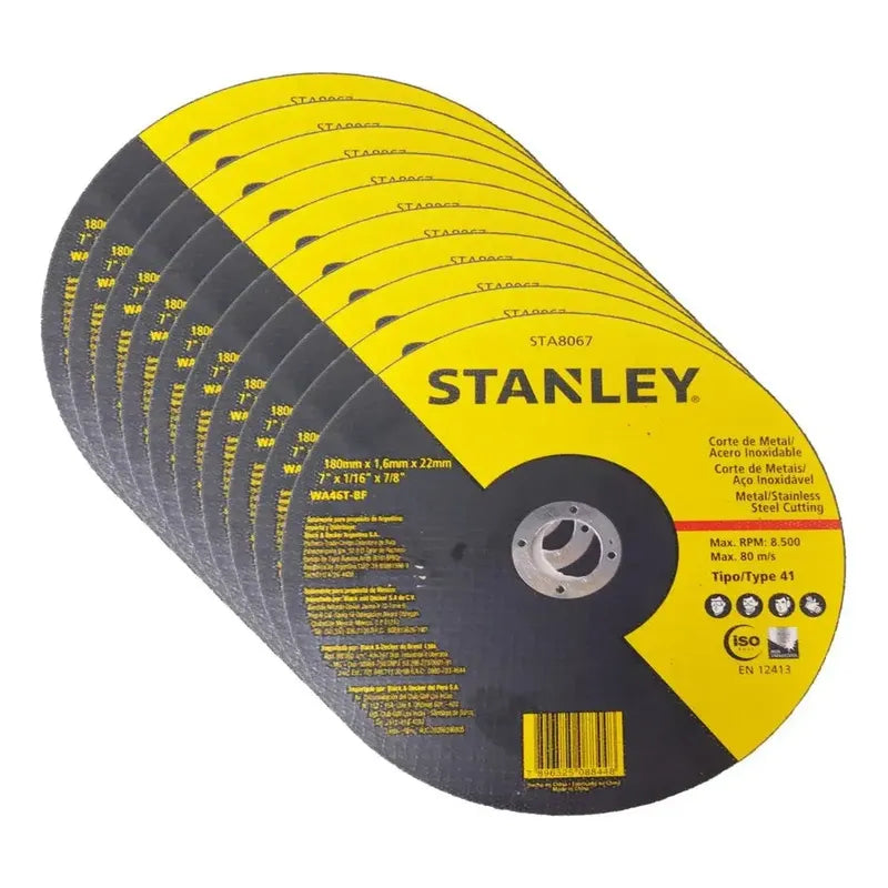 Disco Corte Metal Amoladora 180mm X 1,6mm Stanley X25 Un