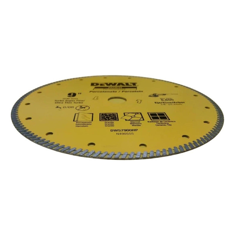 Disco Diamantado Dewalt Para Porcelanato 230mm 9 Dw57900hp Amarillo