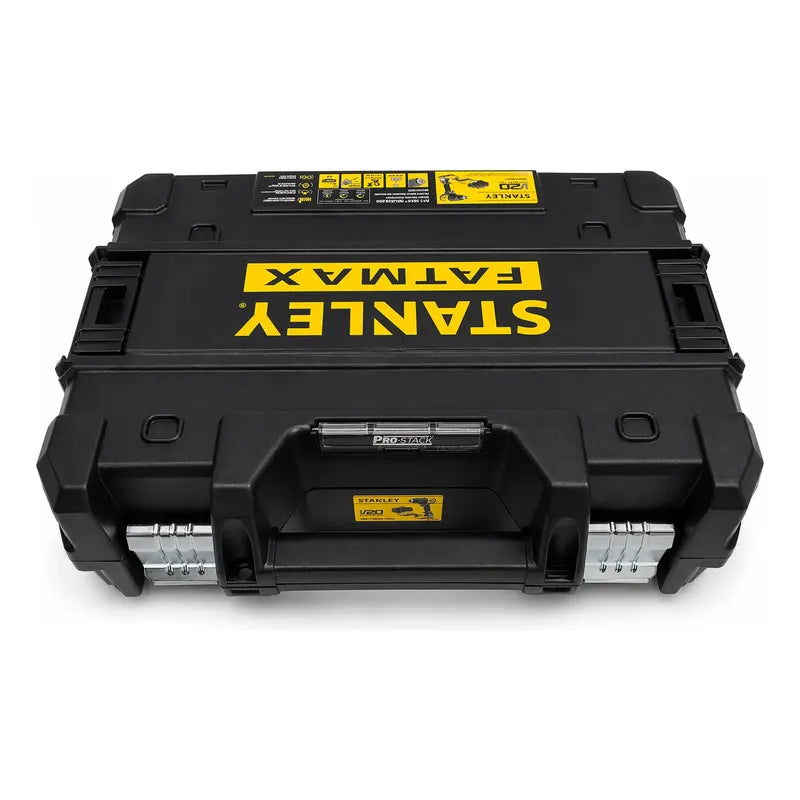 Taladro En Kit Stanley 13 Mm 20v Brushles Con Caja Pro Stack Amarillo 50