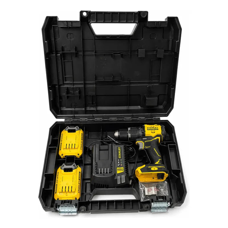 Taladro En Kit Stanley 13 Mm 20v Brushles Con Caja Pro Stack Amarillo 50